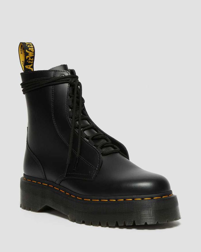 Dr Martens Vintersko Dame Svart Jarrick Smooth Læder Platform 7653ELOUM